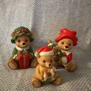 Homco Festive Bear Figurines